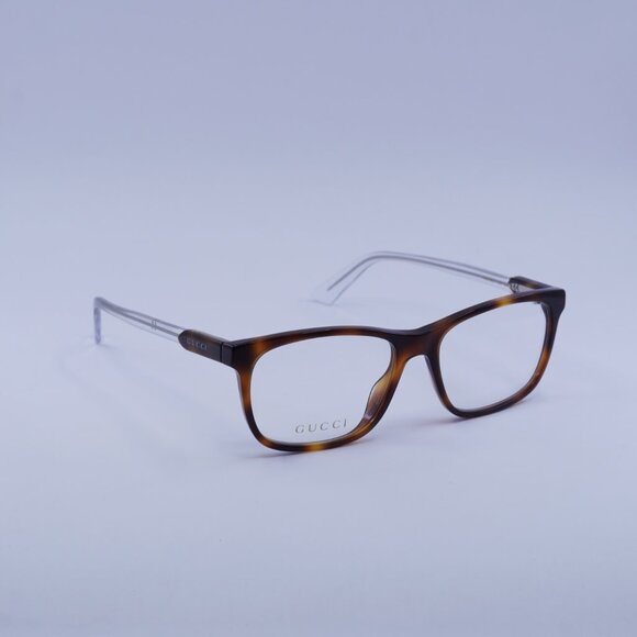 Gucci GG0490O 003 Eyeglasses Havana/Transparent 53mm Rectangle Frame - Picture 4 of 11